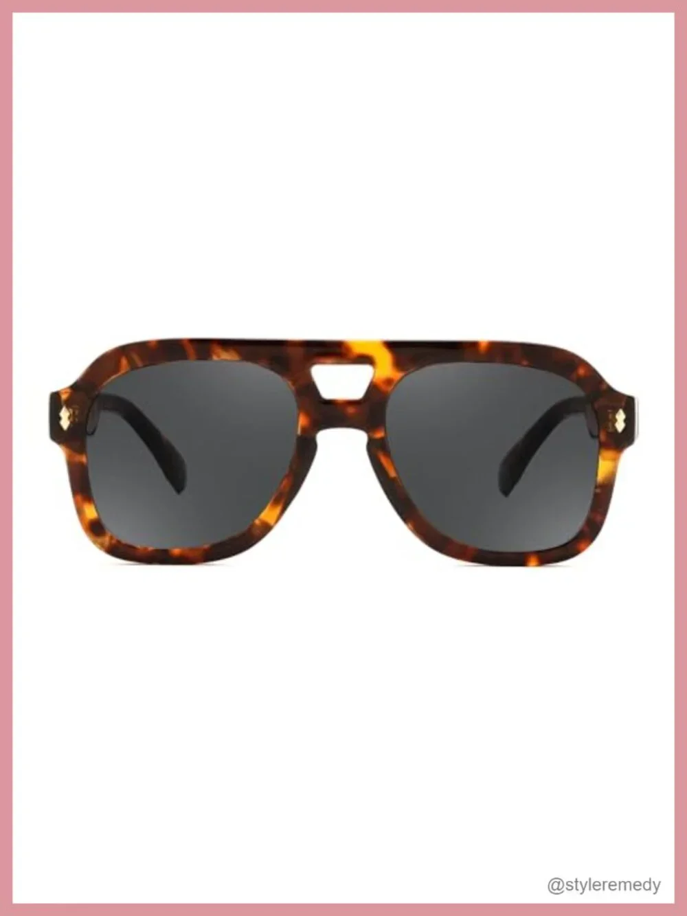 Retro Thick Aviator Sunglasses Square Pilot Chunky UV Protection